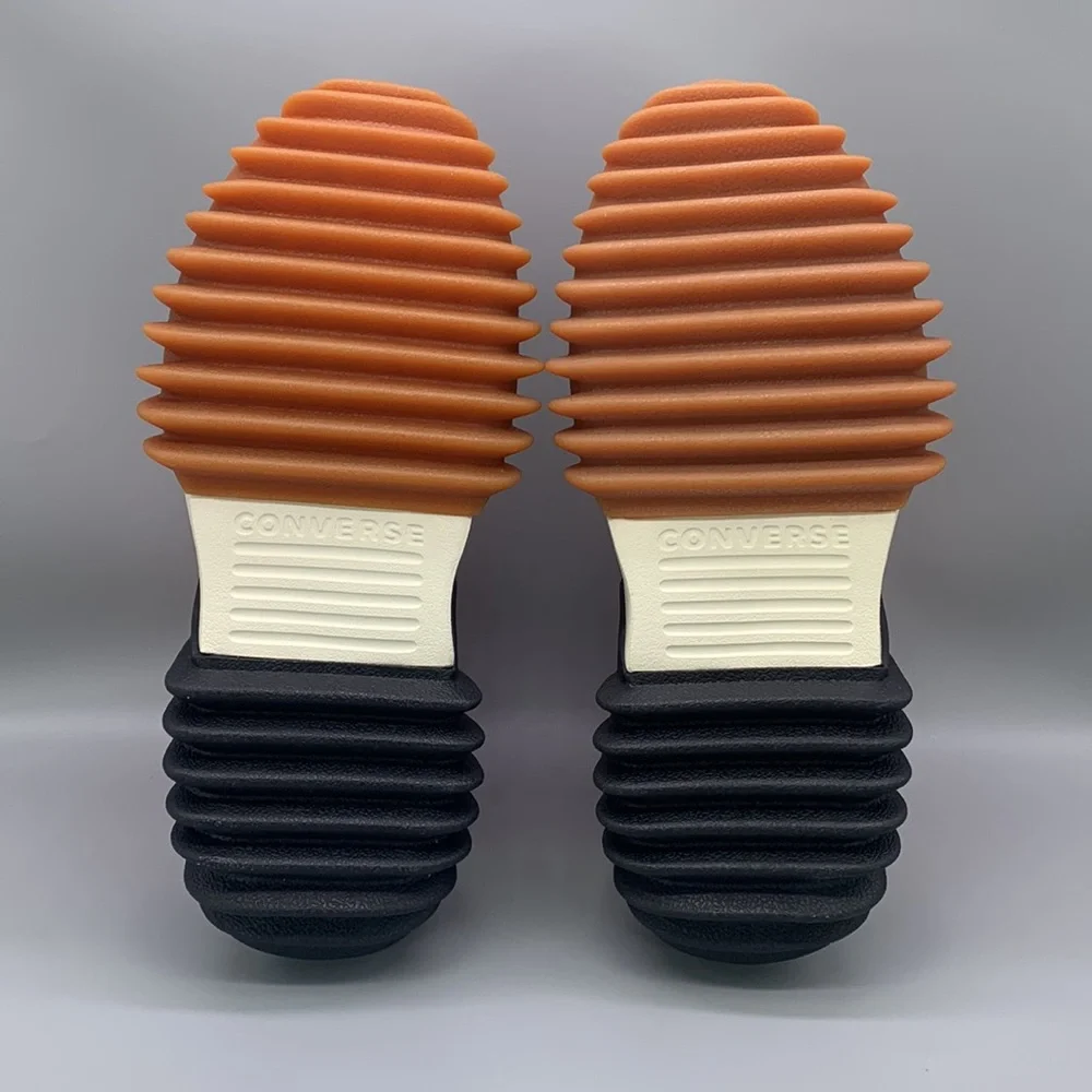 Converse Orange, White & Black Platform Run Star Hike Motion High Top Sneakers